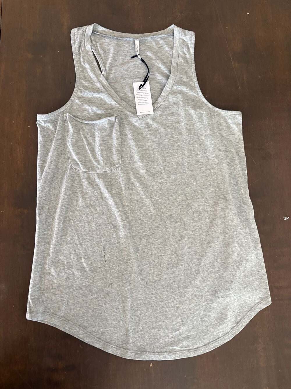 Z Supply Pocket Racer Tank Top Heather Grey Size L